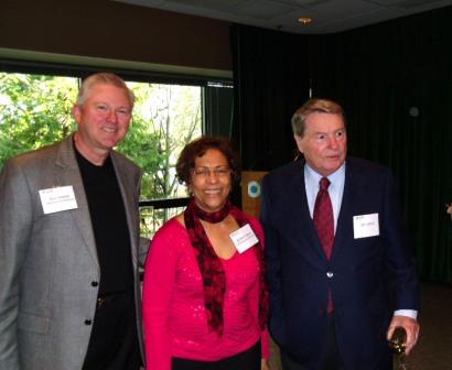 The Skanner managing editor, Bobbie Foster, center, with Ron Saxton,L, and Jim Lehrer